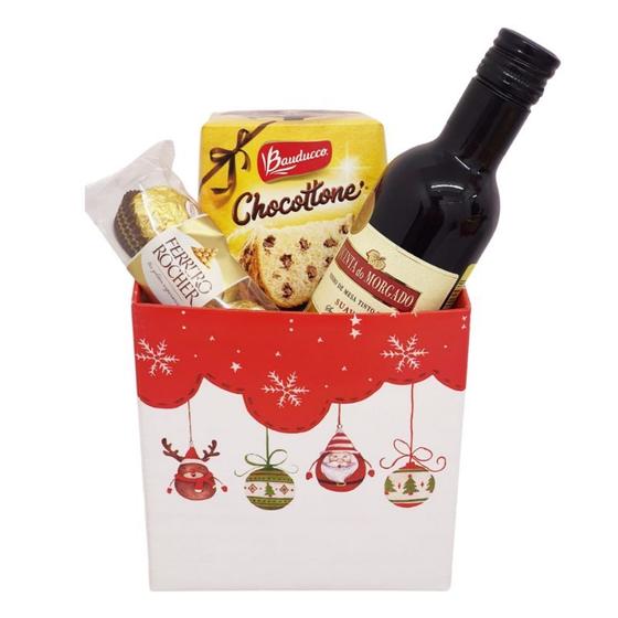 Imagem de Cesta Presente de Natal Amigo Secreto Vinho Chocolate