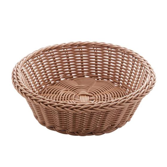 Imagem de Cesta Redonda de Rattan Plástico 21cm