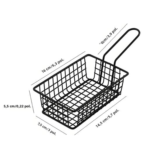 Imagem de Cesta Retangular De Batatas Fritas Com Alça, Recipiente De Comida Frita Para Restaurante Ocidental,