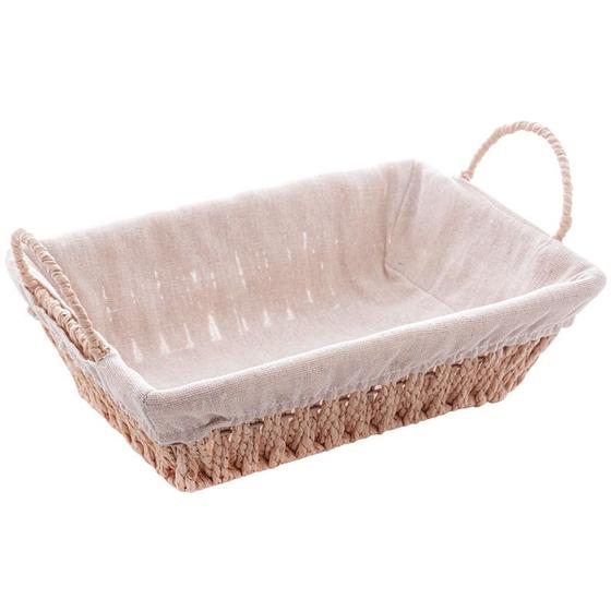 Imagem de Cesta retangular de papel trançado com forro de tecido Wolff 29x19x12