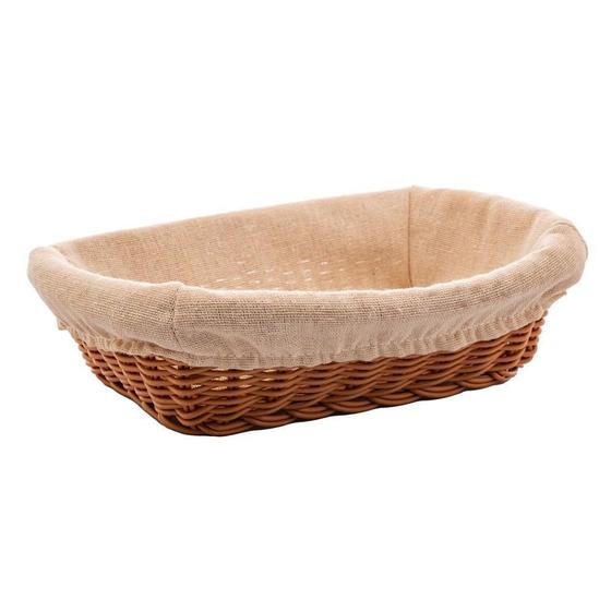 Imagem de Cesta Retangular de Plástico com Forro em Tecido 24cm