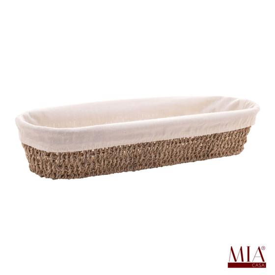 Imagem de Cesta Retangular Sisal com Forro Tecido 43cm