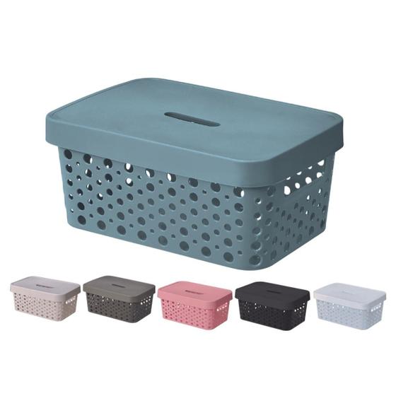 Imagem de Cesto 4,5l organizador resistente várias cores e tampa usual
