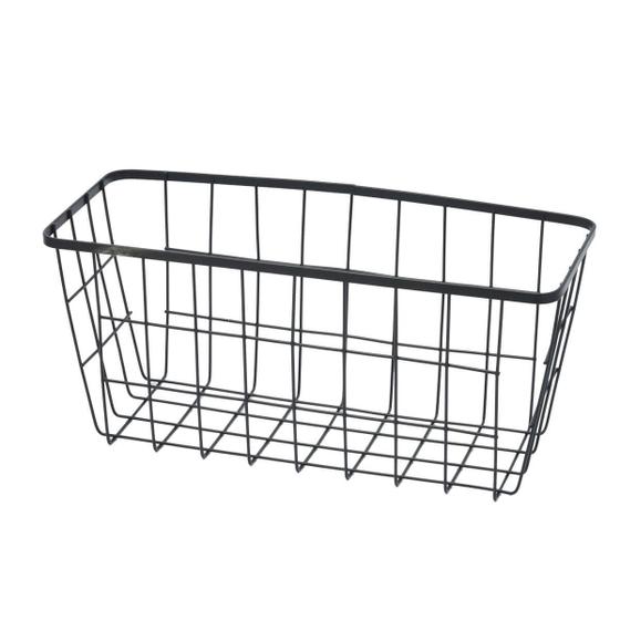 Imagem de Cesto Aramado Multiuso Preto Fosco de Pendurar Retangular