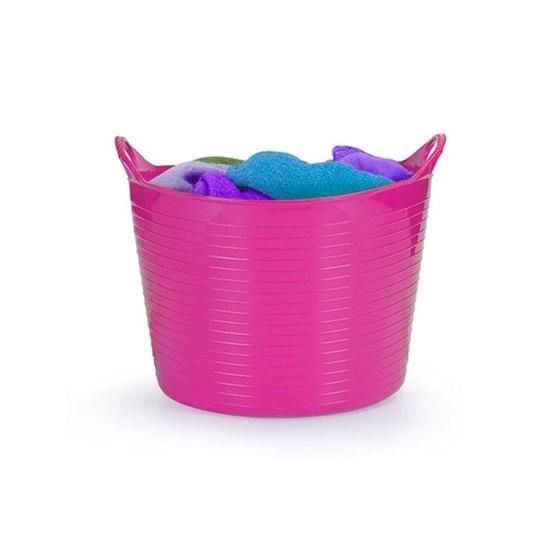 Cesto Balde Multiuso Flexível Com Alça 15 L Empilhável Rosa - Fersil Imagem de Cesto Balde Multiuso Flexível Com Alça 15 L Empilhável Rosa