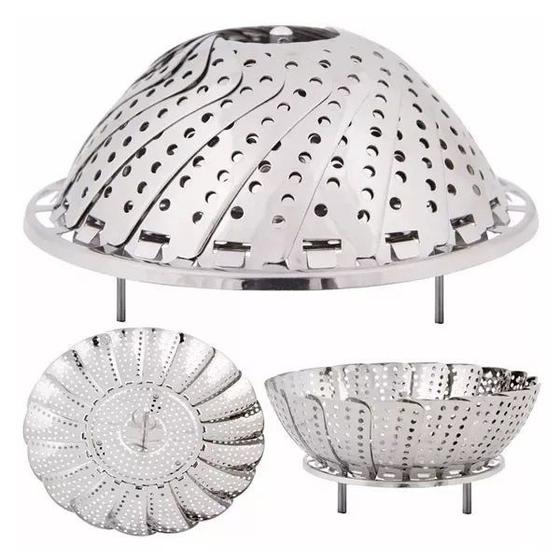 Cesto Cozimento a Vapor Inox Cozinha Legumes na Panela Menor preço em Cesto Cozimento a Vapor Inox Cozinha Legumes na Panela