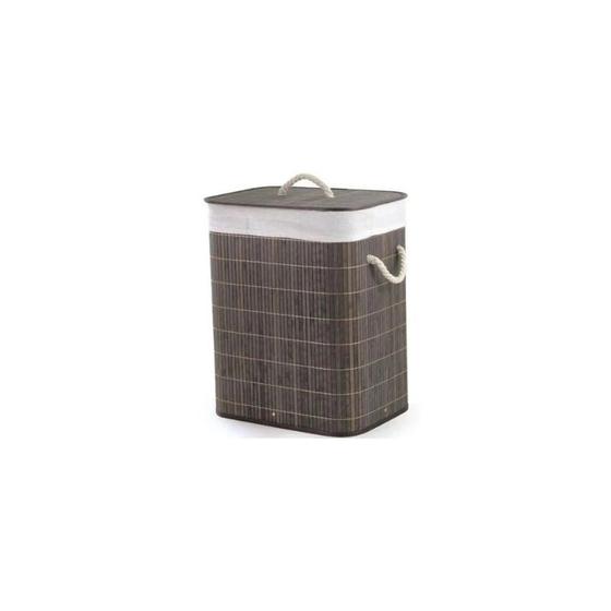 Cesto de Bambu com Tampa Escuro 41x50 cm - Mimo Style - BM19233