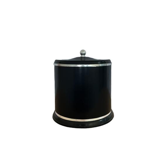 Imagem de Cesto De Lixo Multifuncional Preto Tampa Anel Porta Saco Lixeira Casa 5 Litros Lisa Escritório Banheiro Elegante Decorativo