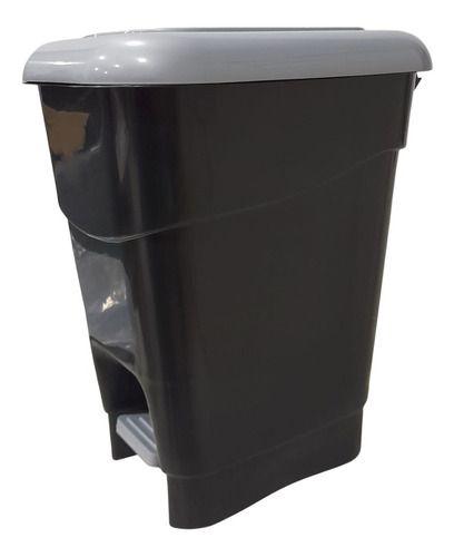 Imagem de Cesto De Lixo P Banheiro 20 Litros Pedal Preto/cinza Lixeira