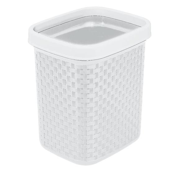 Imagem de Cesto De Lixo Rattan Com Aro Branco 4,5L Nitron