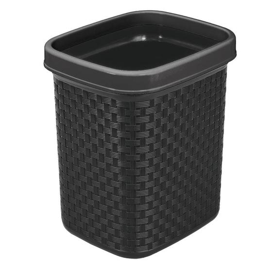 Imagem de Cesto De Lixo Rattan Com Aro Preto 4,5L Nitro