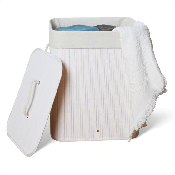 Cesto de roupa suja de bambu com tampa e alças 50 litros organizador lavanderia brinquedos Menor preço em Cesto de roupa suja de bambu com tampa e alças 50 litros organizador lavanderia brinquedos