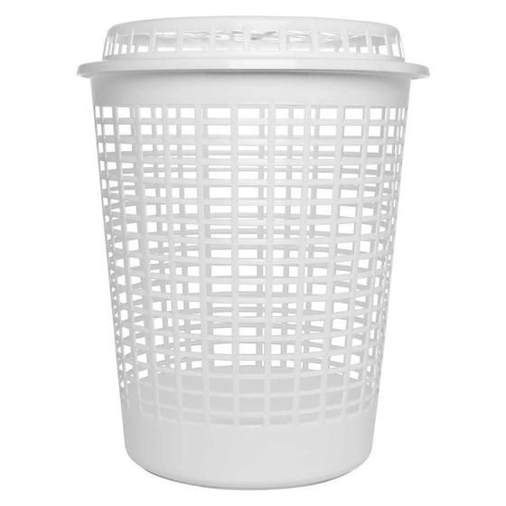Cesto de Roupa Suja Para Banheiro 60 Litros Chique Branco Menor preço em Cesto de Roupa Suja Para Banheiro 60 Litros Chique Branco