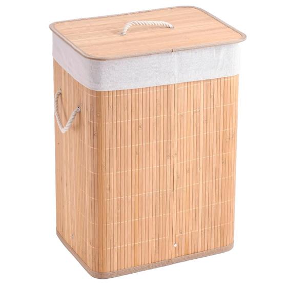 Cesto De Roupas Bambu Retangular Banheiro Lavanderia Menor preço em Cesto De Roupas Bambu Retangular Banheiro Lavanderia