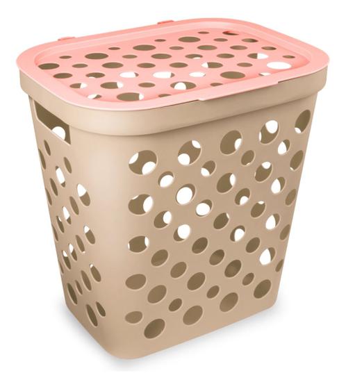 Imagem de Cesto De Roupas Telado Bebê Multiuso 30 Litros Baby Com Tampa