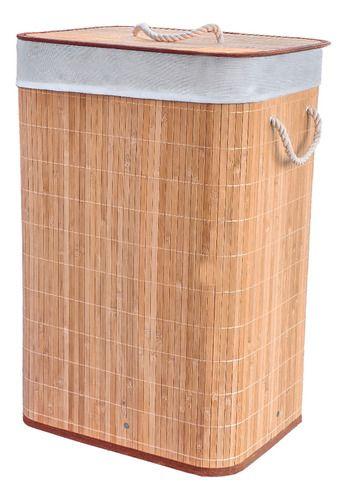 Imagem de Cesto em Bambu Premium Retangular 60cm Forrado Multiuso