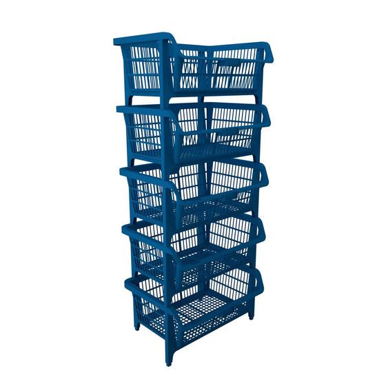 Imagem de Cesto expositor 435 x 280 x 375 mm azul 5 peças - Prático - Presto