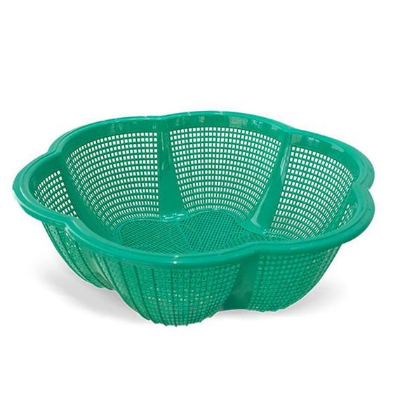 Imagem de Cesto Flor Plástico Escorredor de Macarrão Lava Tudo Verde