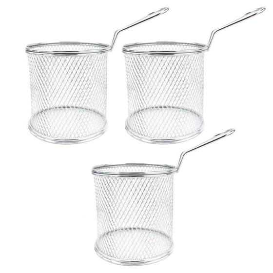 Imagem de Cesto Fritura 8cm - Kit 3 - Inox