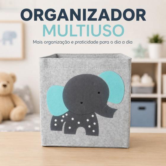 Cesto infantil feltro animais - elefante