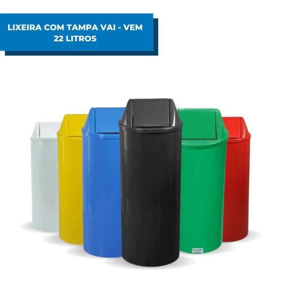 Cesto Lixeira Plástica Tampa Vai - Vem Basculante 22l Condominio ...