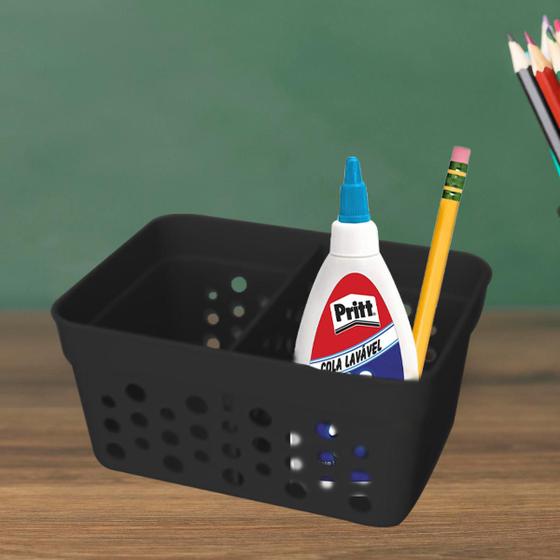 Imagem de Cesto Mini Organizador C 1 Divisoria Mini Preta Empilhável