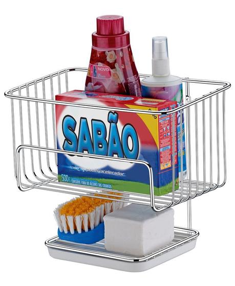 Imagem de Cesto Multiuso Lavanderia Para Produtos De Limpezas Sabão