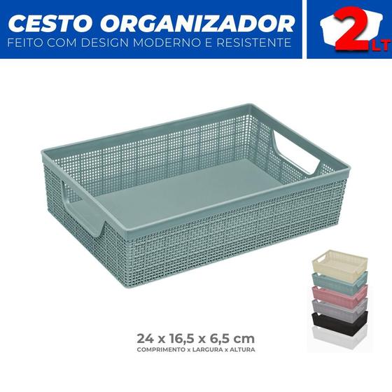 Imagem de Cesto Multiuso Organizador Armário Gaveta Lavanderia P 24x16