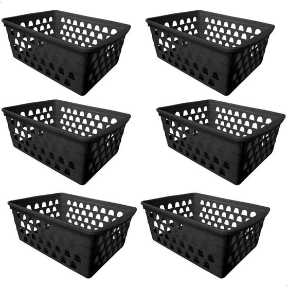 Cesto multiuso organizador p 16x12x6cm 6un - preto