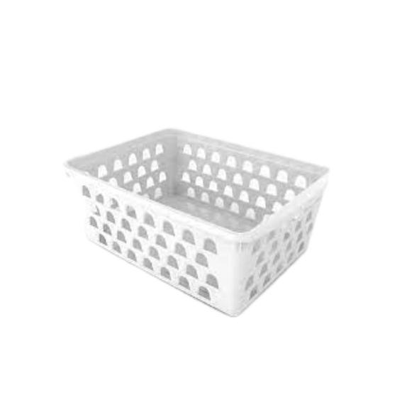 Imagem de Cesto Multiuso Organizador Pequeno REF020 16x12x6Cm Branco 123Organizei