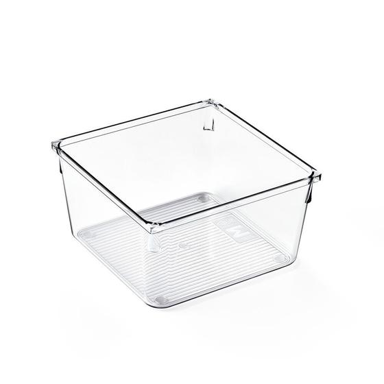 Imagem de Cesto Organizador Amarilis Transparente Quadrado 15,2x15,2cm 1,9l Casa&Ideia