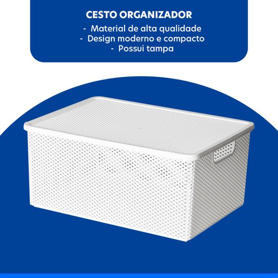 Imagem de Cesto Organizador com Tampa Quarto Escolar  