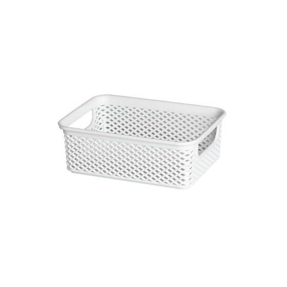 Imagem de Cesto Organizador Decorativo Multiuso Branco 17X12X6Cm