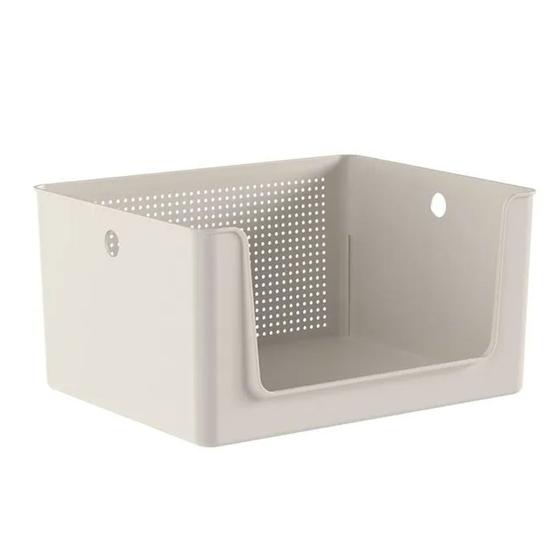 Imagem de Cesto Organizador Flow Com Abertura Frontal Bege 16l