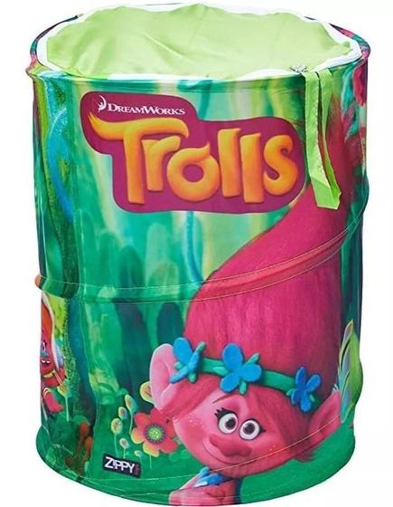 Imagem de Cesto Organizador Guarda Brinquedos Porta Objetos Trolls