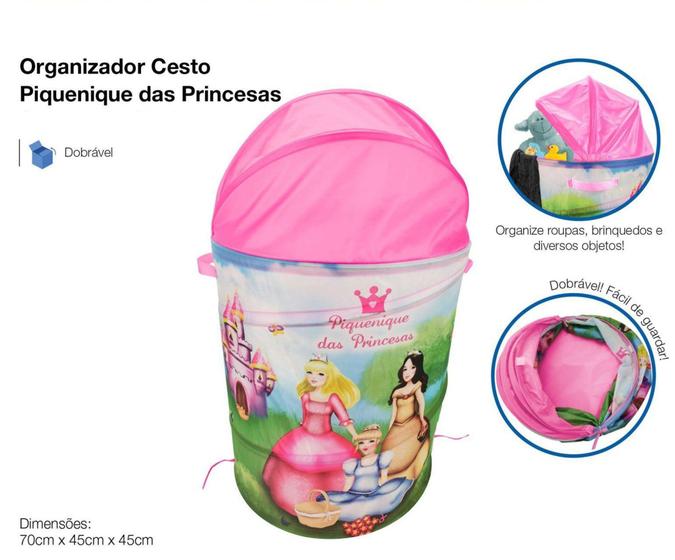 Imagem de Cesto Organizador Infantil Porta Treco Objetos Brinquedos Roupas - DM