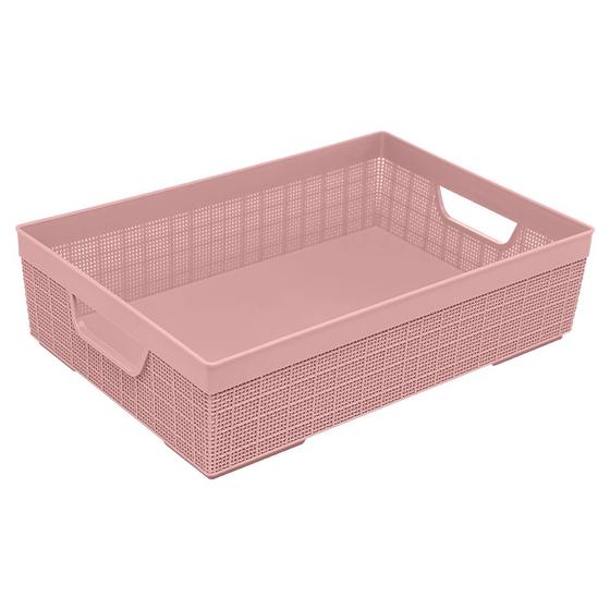 Imagem de Cesto Organizador Juta A4 5,2 Litros Rosa 33x23x8,5 Cm 3130 Jaguar