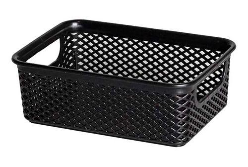 Imagem de Cesto Organizador Multiuso Preto Decorativo - 17 x 12 x 6