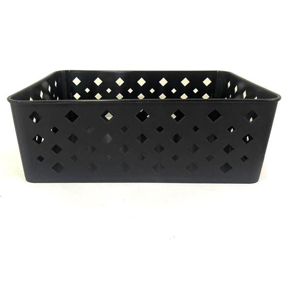 Imagem de Cesto Organizador Premium Preto 19x13,5x6,5Cm 123Organizei