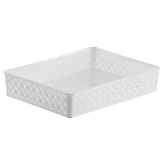 Imagem de Cesto Organizador Rattan 34 X 25 X 6,5 Branco