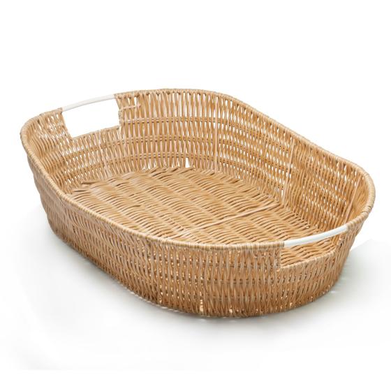 Imagem de Cesto Oval com Alça Claro Rattan Grande 51 cm - Mimo Style - YK11623