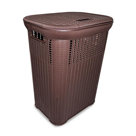 Cesto P/ Roupa Suja RATTAN 50 Litros Lavandeira Organizador