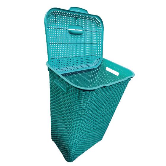 Imagem de Cesto Para Roupa 72 Litros Lavanderia Organizador  Rattan Resistente