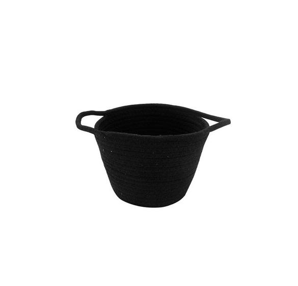 Imagem de Cesto Round Gist Cotton com Alça Black 25cm - Mimo Style
