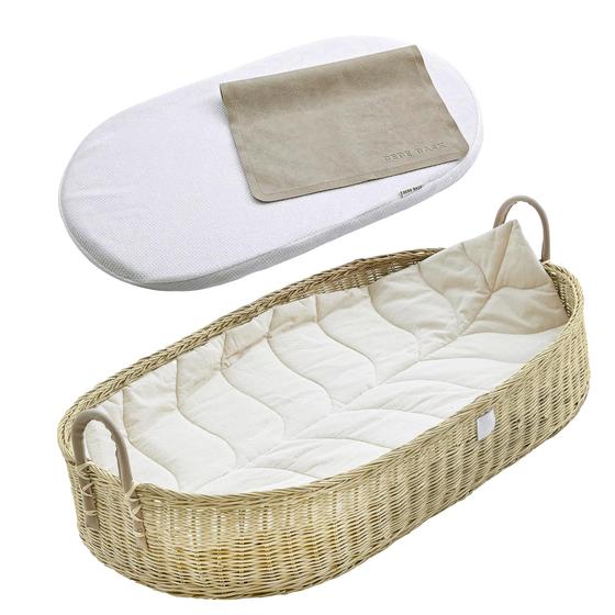 Imagem de Cesto Troca Bebê Premium BEBE BASK - Rattan com Acesso Fácil