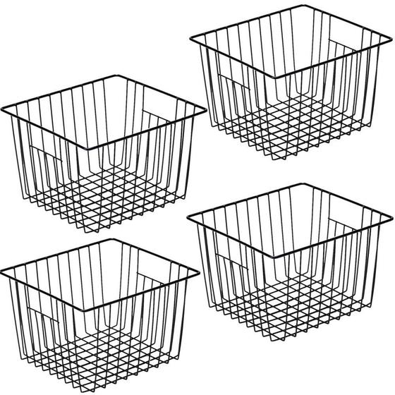 Imagem de Cestos de armazenamento SANNO Freezer Pantry Wire Basket, conjunto de 4