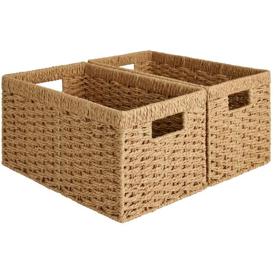 Cestos de armazenamento StorageWorks Round Paper Rope, pacote com 2