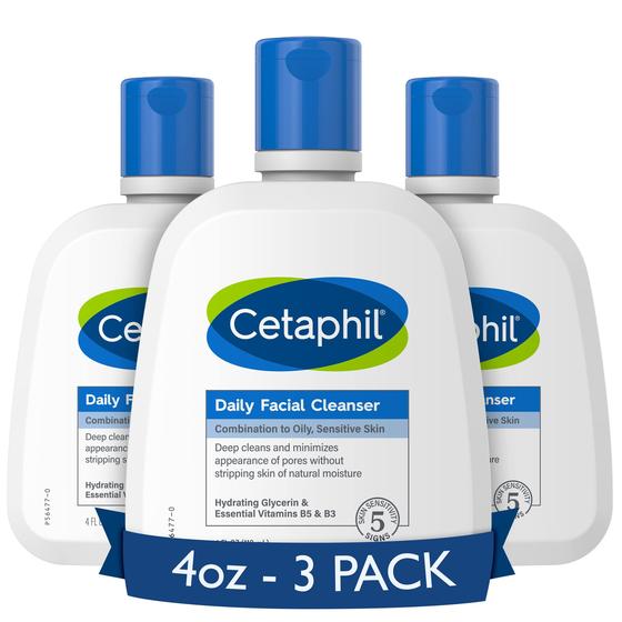 Imagem de Cetaphil Daily Facial Wash - Pacote com 3 Unidades (120ml cada)