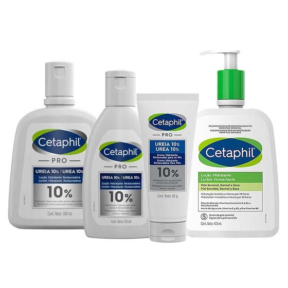 Imagem de Cetaphil Kit  2x Loção Hidratante Pro Ureia + Creme para os Pés + Loção Hidratante