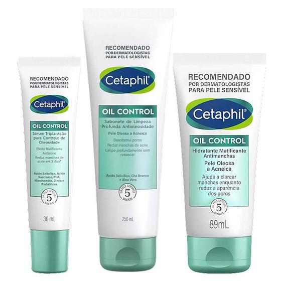 Imagem de Cetaphil Oil Control Kit - Sérum Facial + Hidratante Facial + Sabonete de Limpeza Profunda